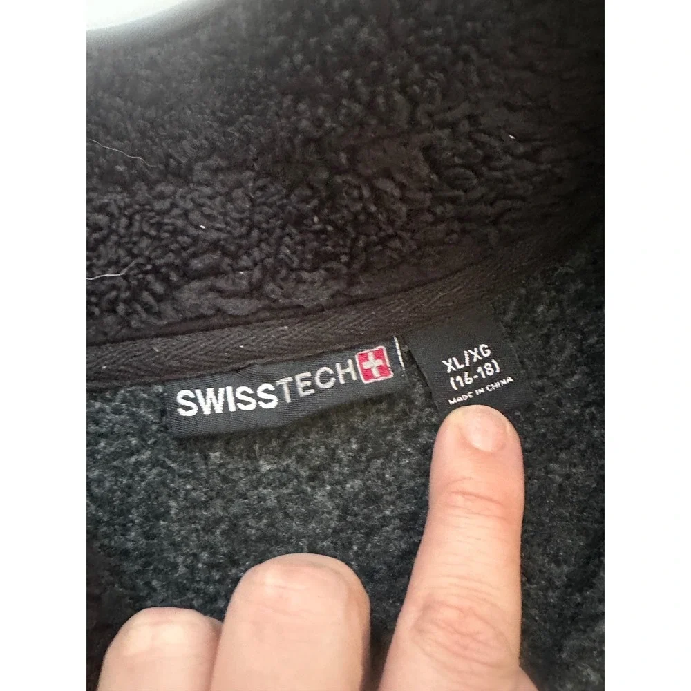 Swiss Tech Mens Full Zip Fleece Jacket Greystone Marl STOL47351 XL‎ 16-18